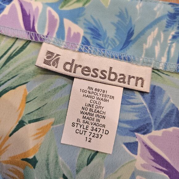 Vtg Dress Floral Wrap Skirt Women 12 Mini Blue Tropical Beach Cottage Boho Retro - Picture 7 of 9